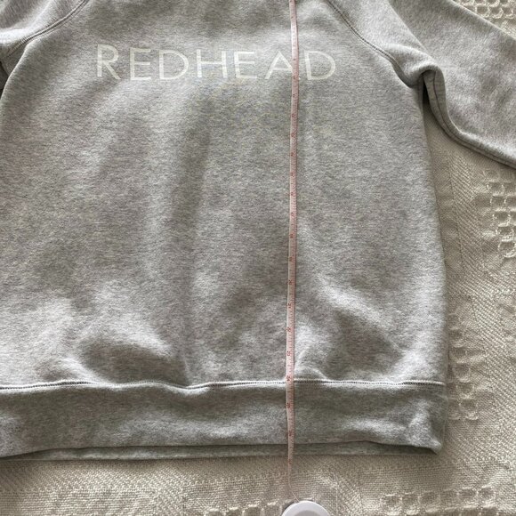 BRUNETTE GRAPHIC CREWNECK SWEATER TOP SWEATSHIRT WOMEN'S GRAY HEATHER SIZE S/M - Picture 5 of 6